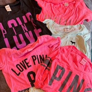 PINK Victoria's Secret Mint Long Sleeve Tee’s lot of 5